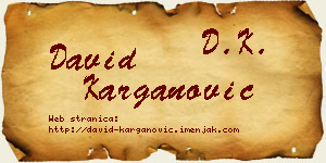 David Karganović vizit kartica